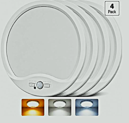 zemty 4 Pack 9 Inch Motion Sensor Ceiling Lights Wired, 18W