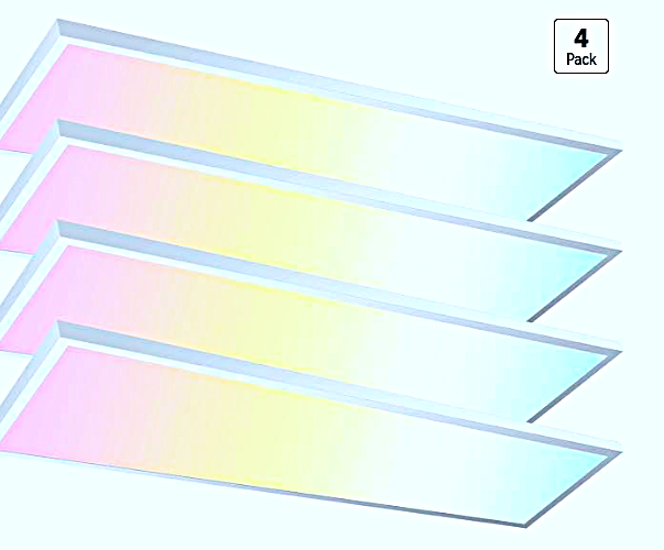 AIKVSXER 4 Pack 1x4 LED Flat Panel Light Surface Mount White,