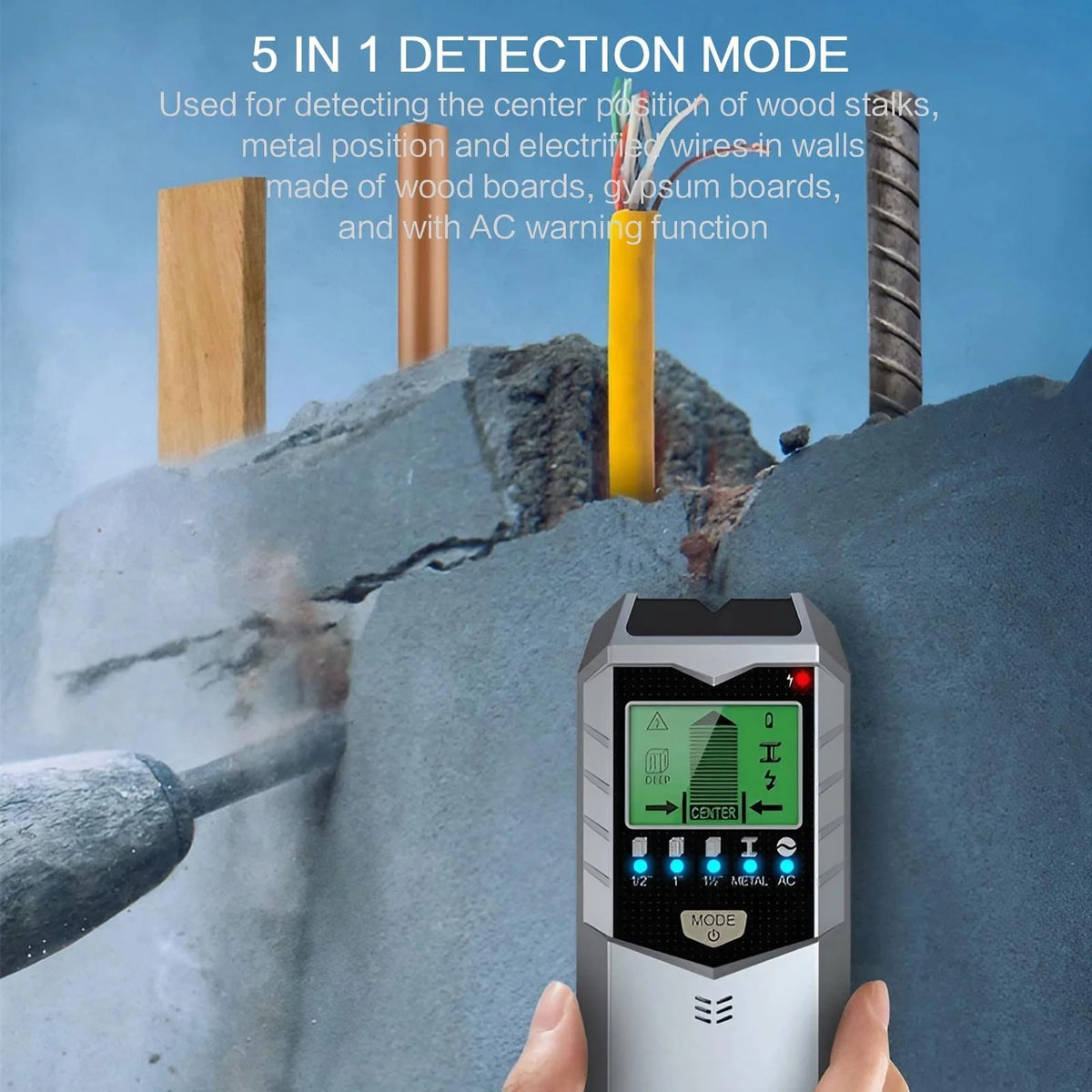 5-in-1 Wall Scanner & Stud Finder
