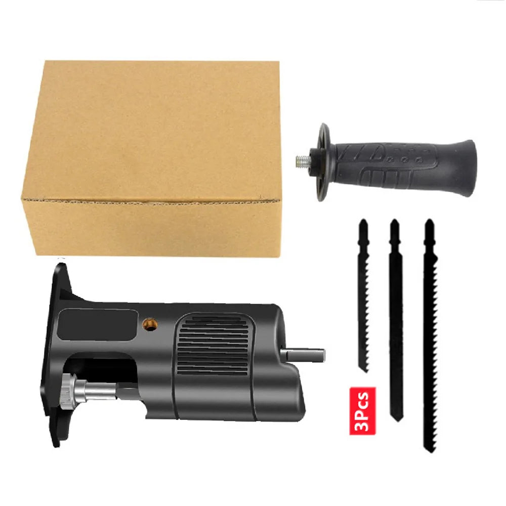 Portable Reciprocating Saw Adapter Electric Drill Modified Electric JigSaw Power Tool Wood Cutter Machine Attachment with Blades